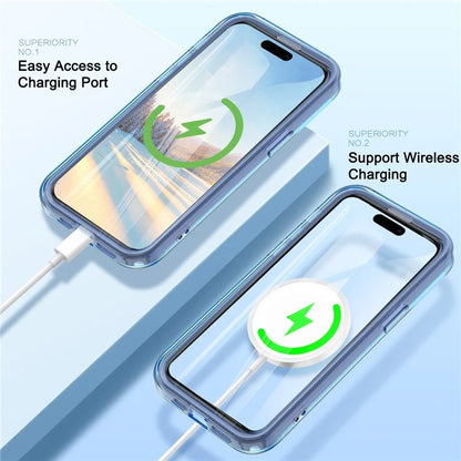 For iPhone 16 Pro Magnetic Case PC+TPU+PET Drop-Proof Clear Phone Cover