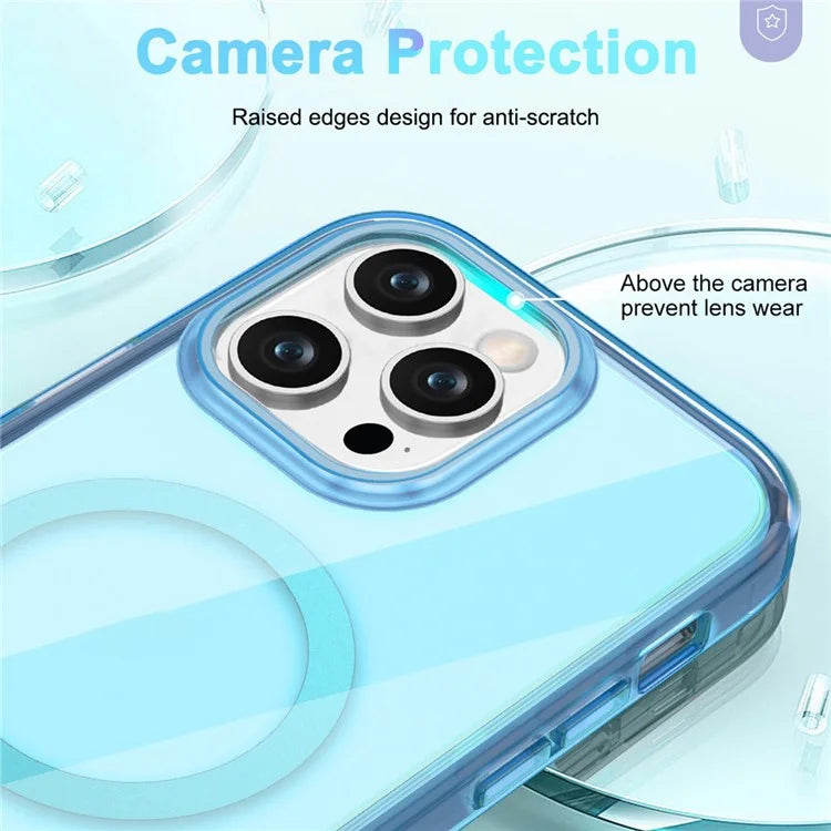 For iPhone 16 Pro Magnetic Case PC+TPU+PET Drop-Proof Clear Phone Cover