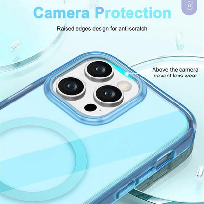 For iPhone 16 Pro Magnetic Case PC+TPU+PET Drop-Proof Clear Phone Cover