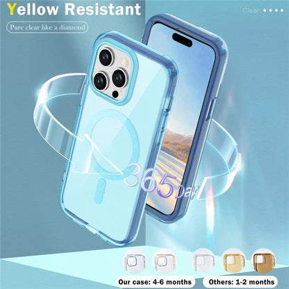 For iPhone 16 Pro Magnetic Case PC+TPU+PET Drop-Proof Clear Phone Cover