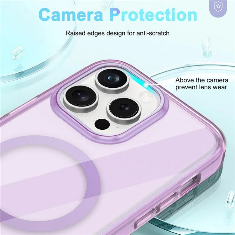 For iPhone 16 Pro Magnetic Case PC+TPU+PET Drop-Proof Clear Phone Cover