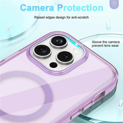 For iPhone 16 Pro Magnetic Case PC+TPU+PET Drop-Proof Clear Phone Cover
