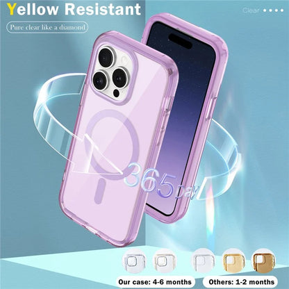 For iPhone 16 Pro Magnetic Case PC+TPU+PET Drop-Proof Clear Phone Cover