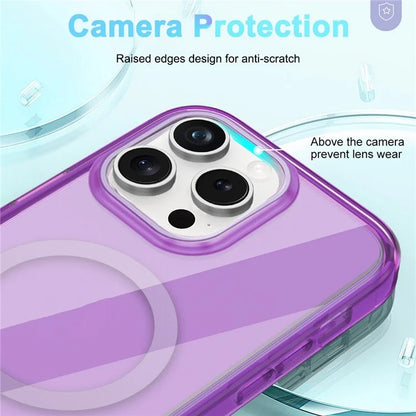 For iPhone 16 Pro Magnetic Case PC+TPU+PET Drop-Proof Clear Phone Cover