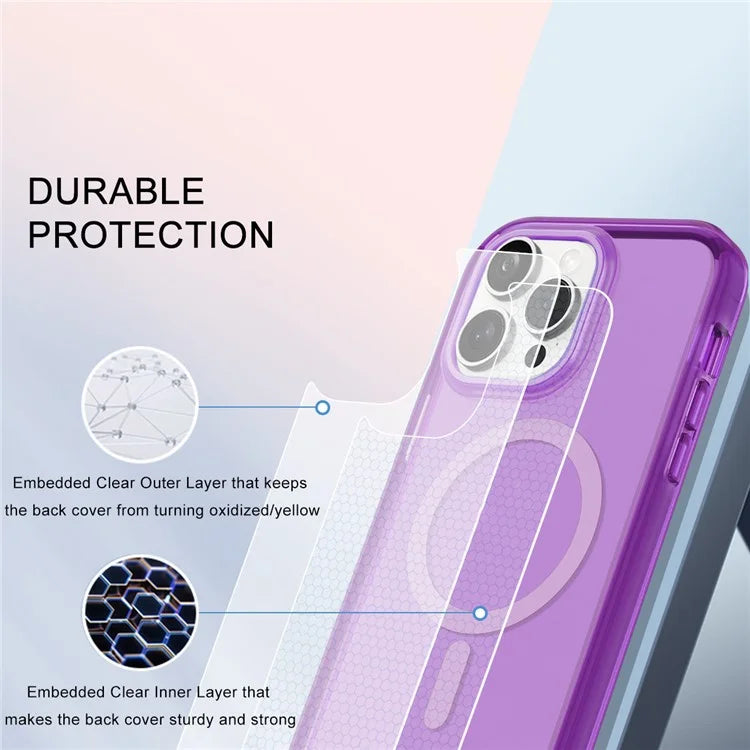 For iPhone 16 Pro Magnetic Case PC+TPU+PET Drop-Proof Clear Phone Cover