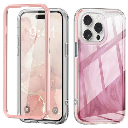 For iPhone 16 Pro Case Gradient Feather Pattern Camera Protection Phone Cover