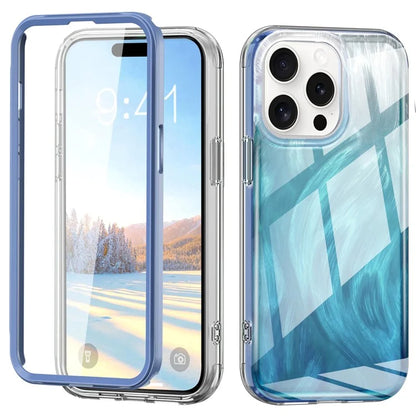 For iPhone 16 Pro Case Gradient Feather Pattern Camera Protection Phone Cover