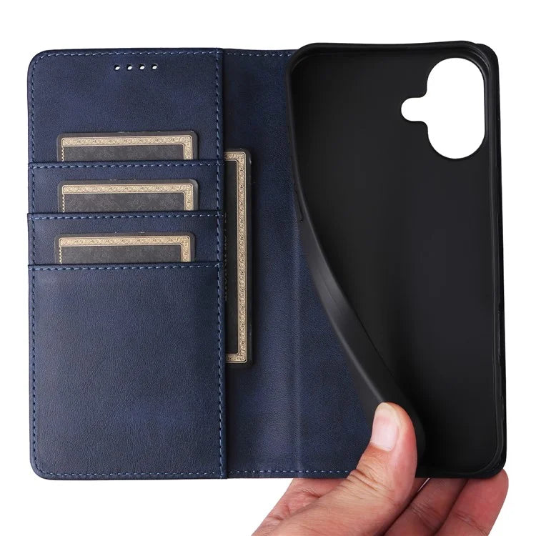 For iPhone 16 Plus Case Leather Phone Cover with RFID Blocking Wallet