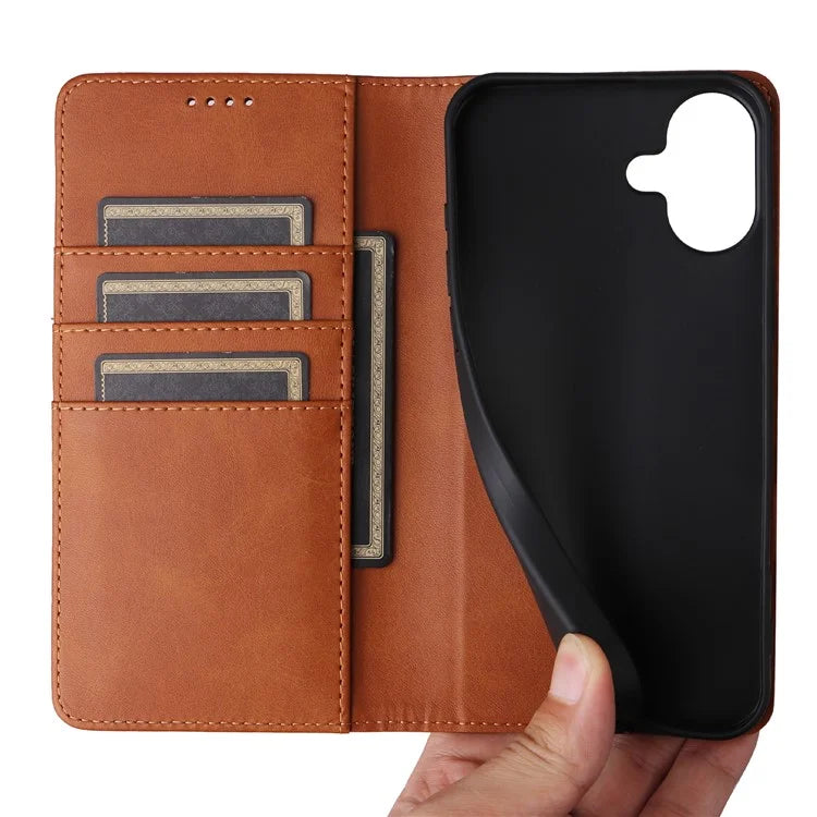 For iPhone 16 Plus Case Leather Phone Cover with RFID Blocking Wallet