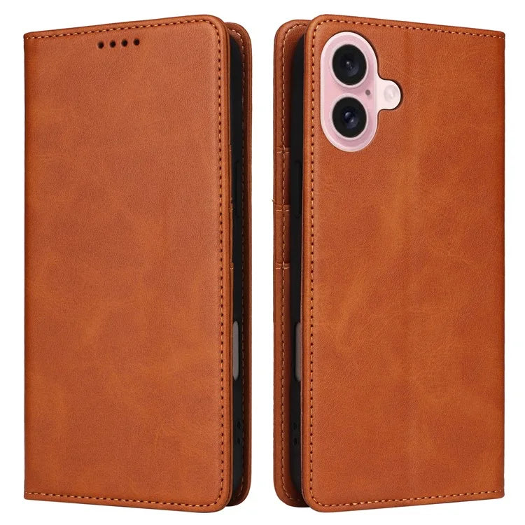 For iPhone 16 Case RFID Blocking Leather Phone Cover Magnetic Closing
