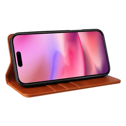 For iPhone 16 Case RFID Blocking Leather Phone Cover Magnetic Closing