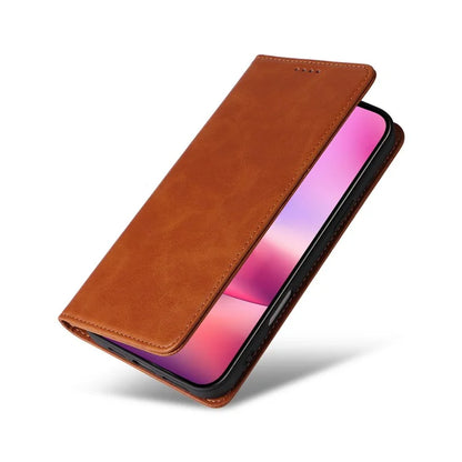 For iPhone 16 Case RFID Blocking Leather Phone Cover Magnetic Closing