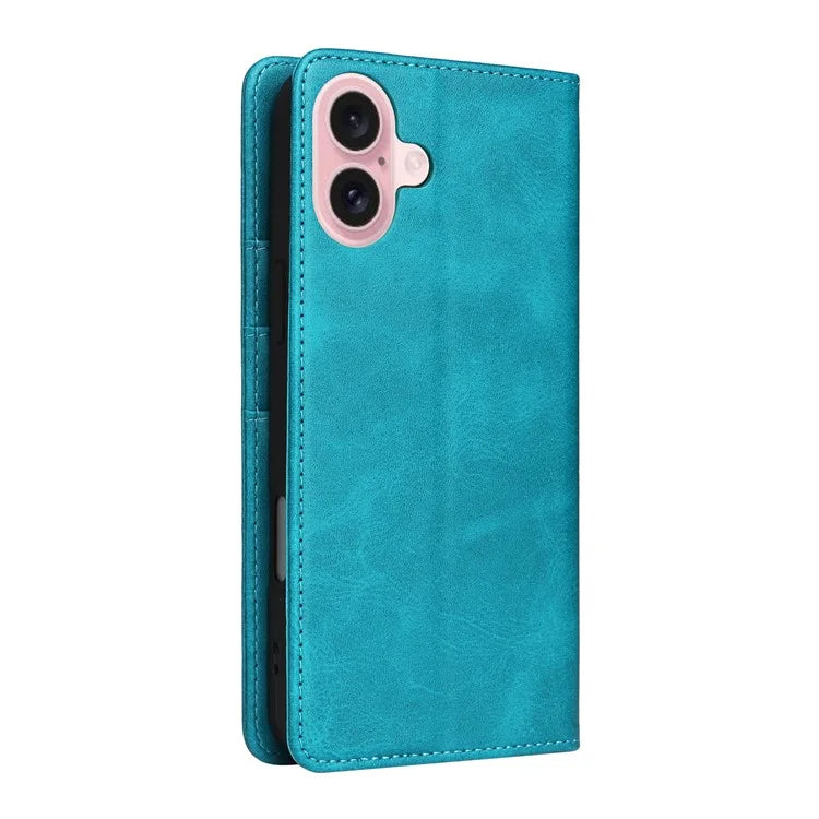 For iPhone 16 Case RFID Blocking Leather Phone Cover Magnetic Closing