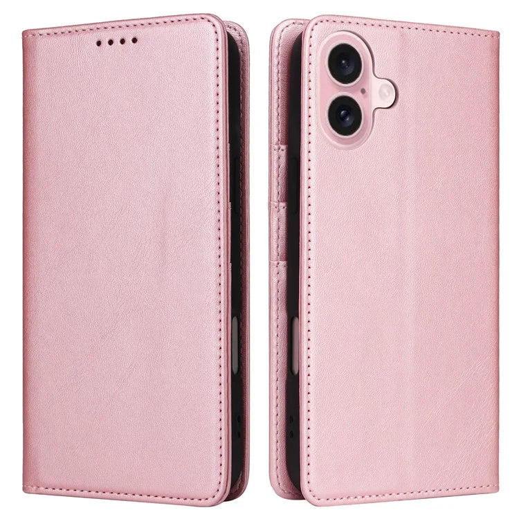 For iPhone 16 Case RFID Blocking Leather Phone Cover Magnetic Closing