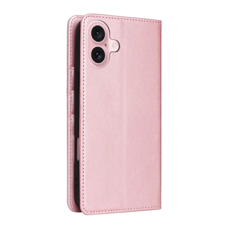 For iPhone 16 Case RFID Blocking Leather Phone Cover Magnetic Closing