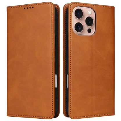 For iPhone 16 Pro Case RFID Blocking PU Leather Folio Flip Phone Cover