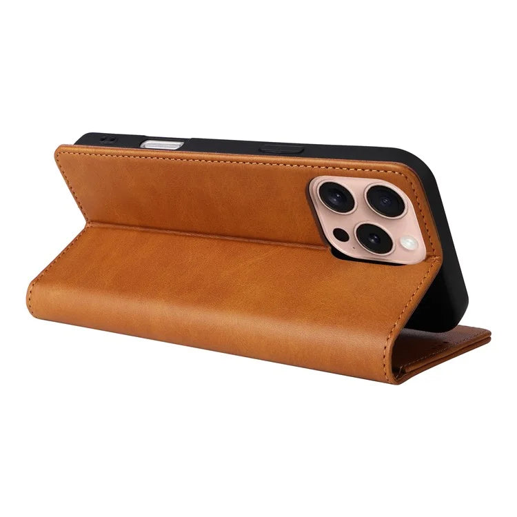 For iPhone 16 Pro Case RFID Blocking PU Leather Folio Flip Phone Cover
