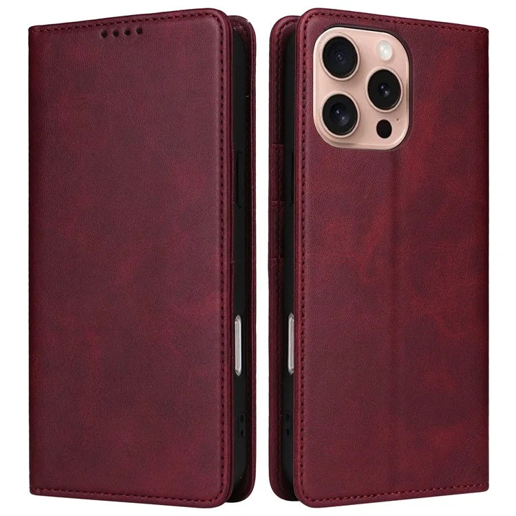 For iPhone 16 Pro Case RFID Blocking PU Leather Folio Flip Phone Cover