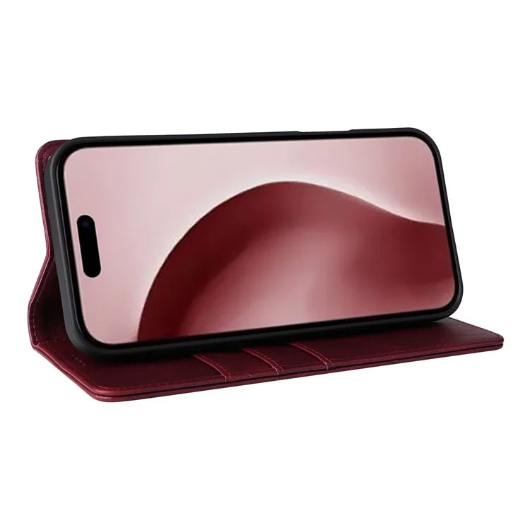 For iPhone 16 Pro Case RFID Blocking PU Leather Folio Flip Phone Cover