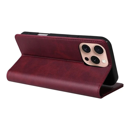 For iPhone 16 Pro Case RFID Blocking PU Leather Folio Flip Phone Cover