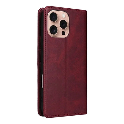 For iPhone 16 Pro Case RFID Blocking PU Leather Folio Flip Phone Cover