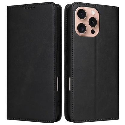 For iPhone 16 Pro Case RFID Blocking PU Leather Folio Flip Phone Cover