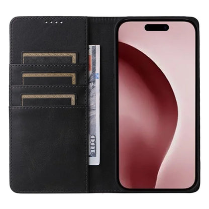 For iPhone 16 Pro Case RFID Blocking PU Leather Folio Flip Phone Cover