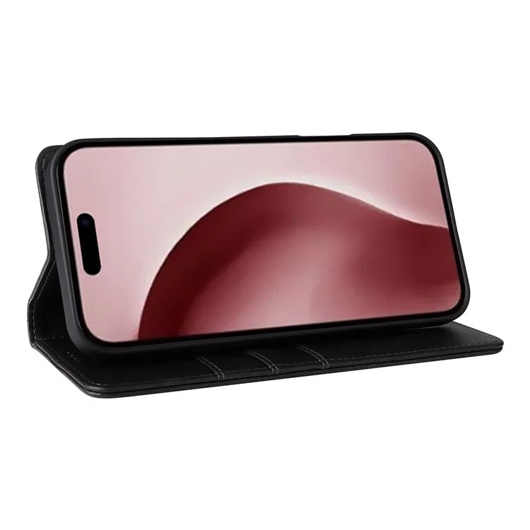 For iPhone 16 Pro Case RFID Blocking PU Leather Folio Flip Phone Cover