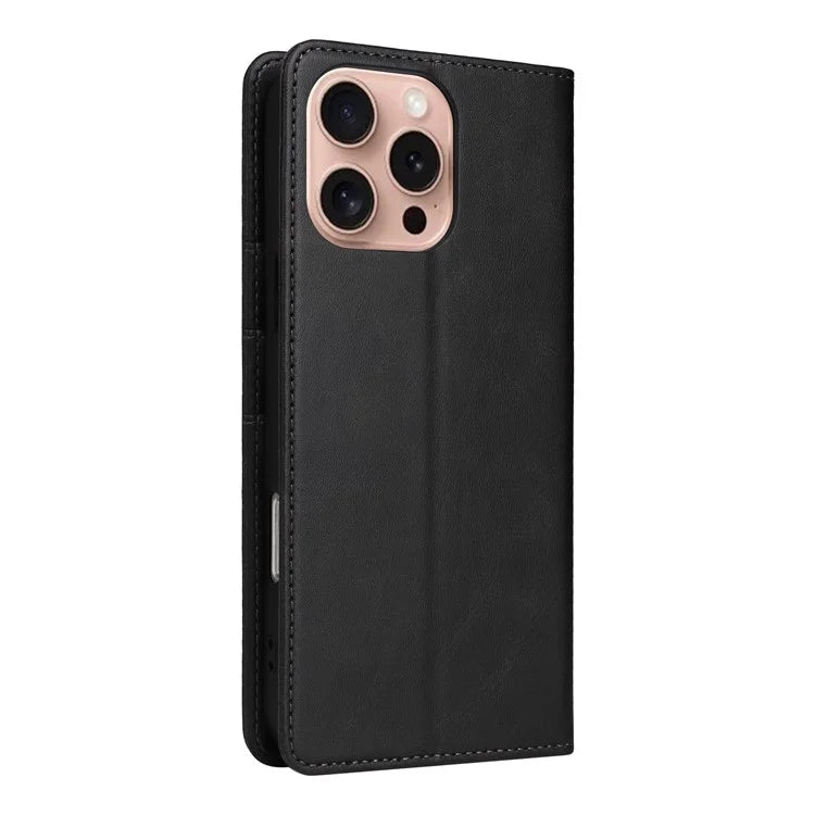 For iPhone 16 Pro Case RFID Blocking PU Leather Folio Flip Phone Cover
