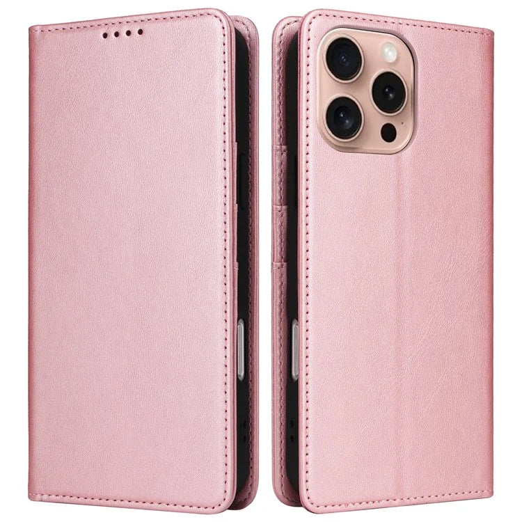 For iPhone 16 Pro Case RFID Blocking PU Leather Folio Flip Phone Cover
