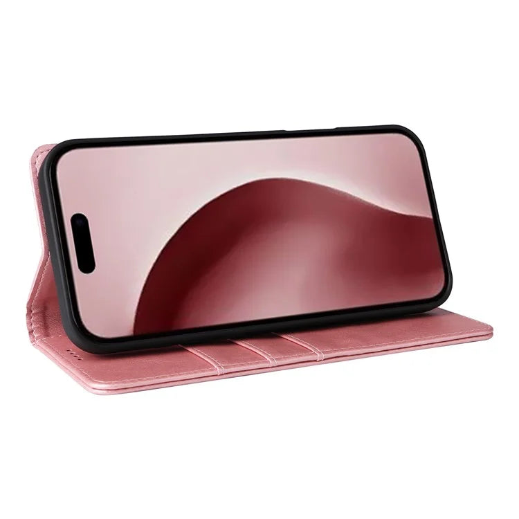 For iPhone 16 Pro Case RFID Blocking PU Leather Folio Flip Phone Cover