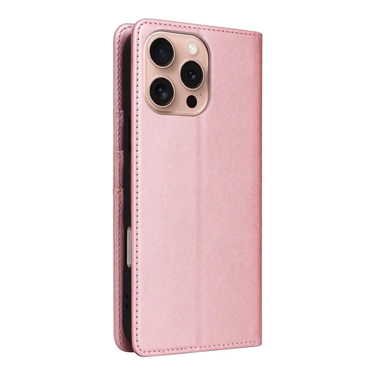 For iPhone 16 Pro Case RFID Blocking PU Leather Folio Flip Phone Cover