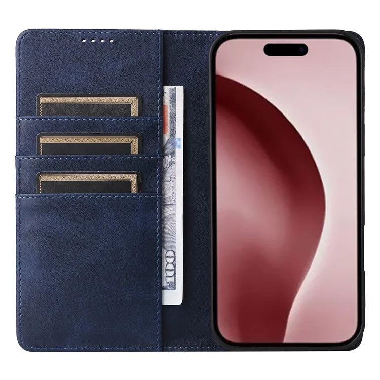For iPhone 16 Pro Case RFID Blocking PU Leather Folio Flip Phone Cover