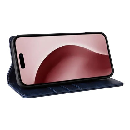 For iPhone 16 Pro Case RFID Blocking PU Leather Folio Flip Phone Cover