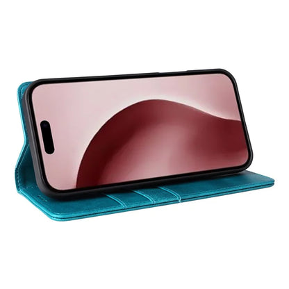 For iPhone 16 Pro Case RFID Blocking PU Leather Folio Flip Phone Cover