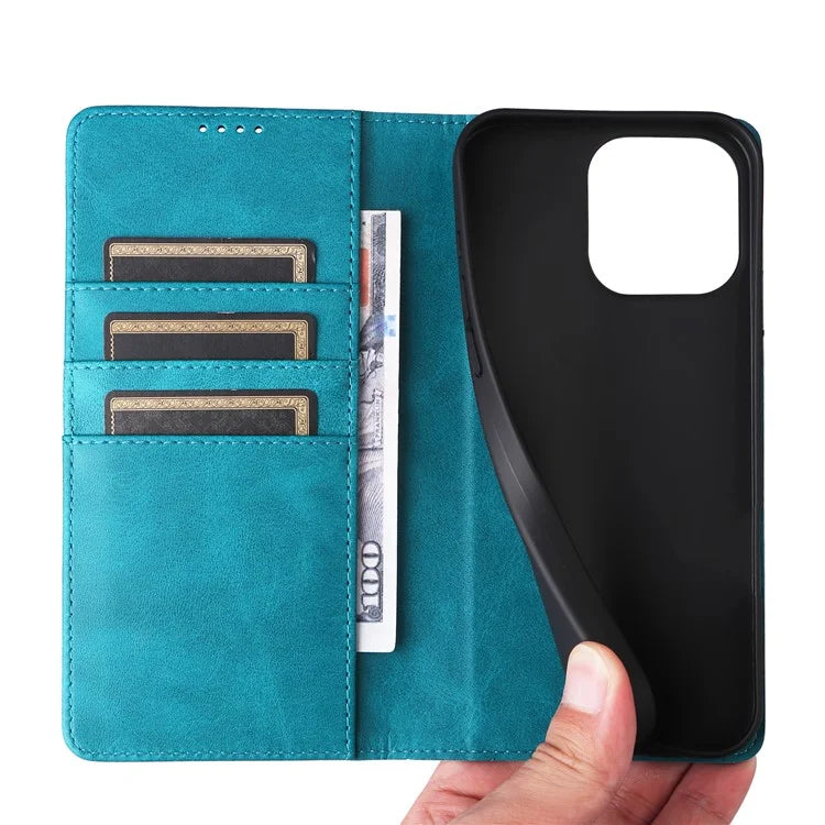 For iPhone 16 Pro Case RFID Blocking PU Leather Folio Flip Phone Cover