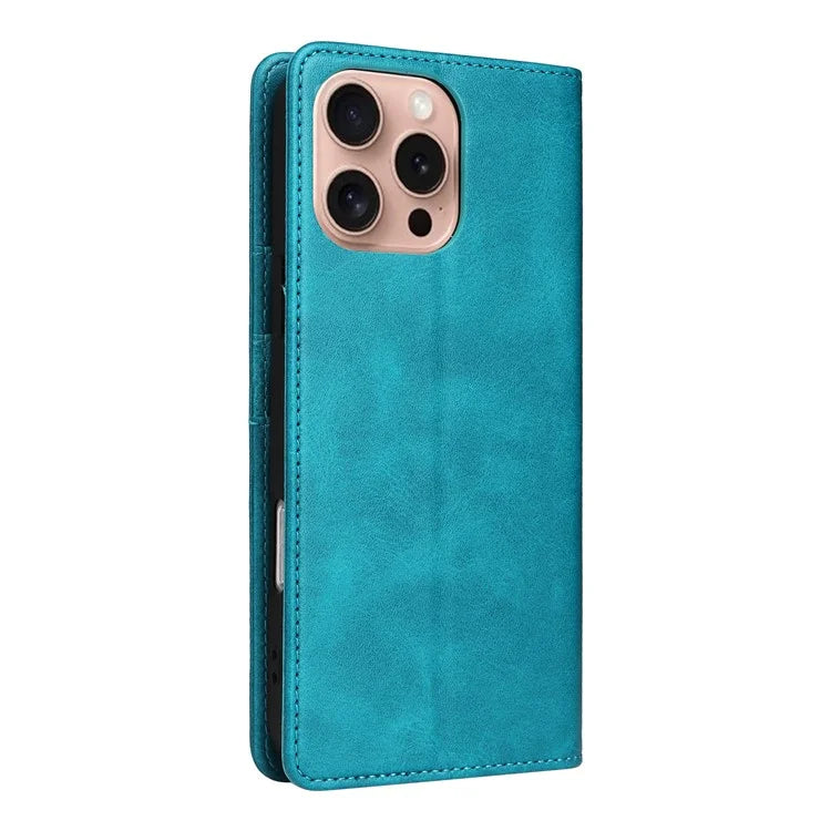 For iPhone 16 Pro Case RFID Blocking PU Leather Folio Flip Phone Cover