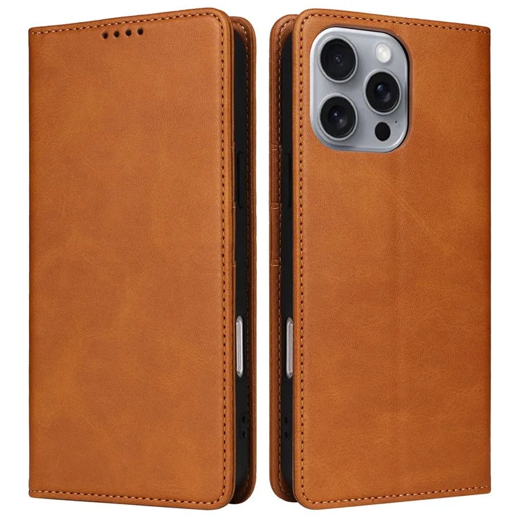 For iPhone 16 Pro Max Case PU Leather RFID Blocking Phone Cover Stand View