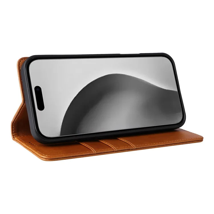 For iPhone 16 Pro Max Case PU Leather RFID Blocking Phone Cover Stand View