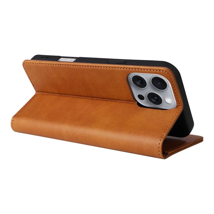 For iPhone 16 Pro Max Case PU Leather RFID Blocking Phone Cover Stand View
