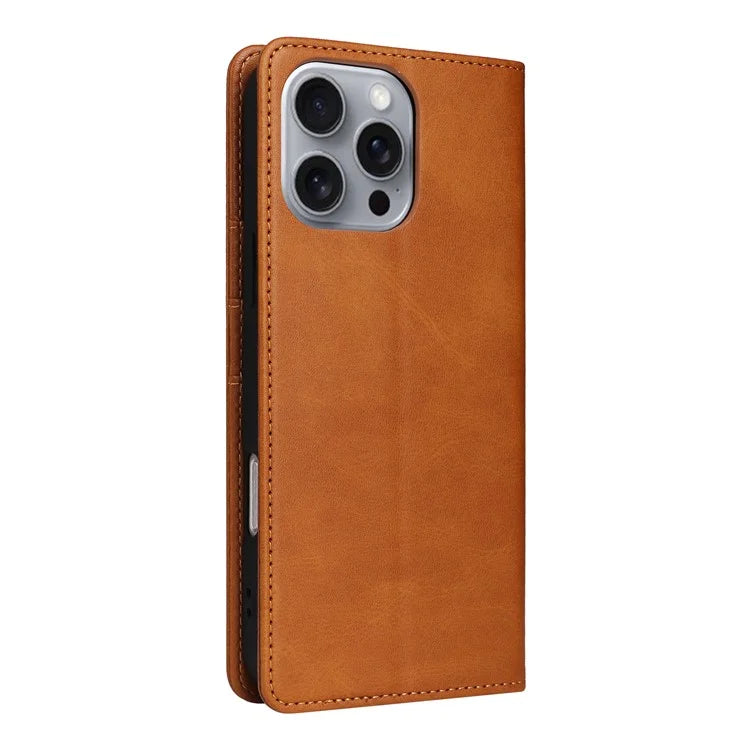 For iPhone 16 Pro Max Case PU Leather RFID Blocking Phone Cover Stand View