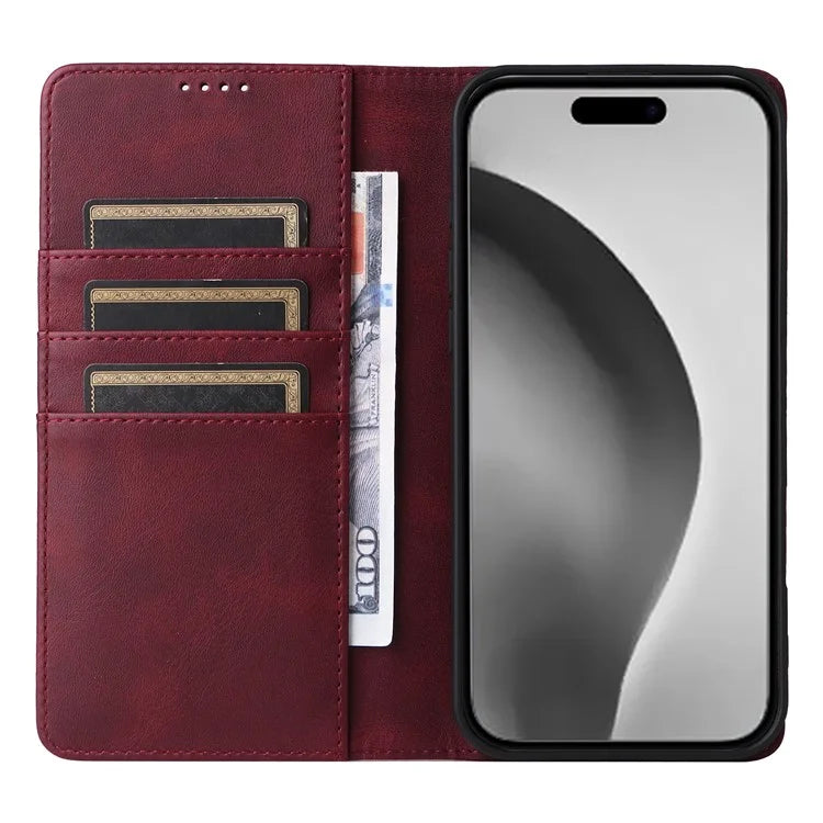 For iPhone 16 Pro Max Case PU Leather RFID Blocking Phone Cover Stand View