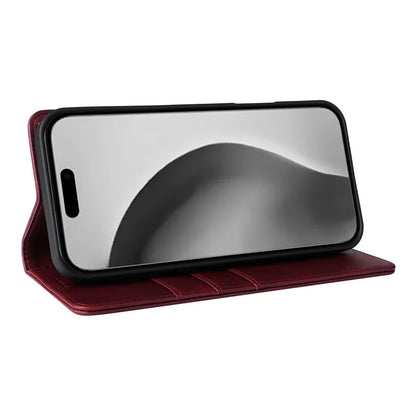 For iPhone 16 Pro Max Case PU Leather RFID Blocking Phone Cover Stand View