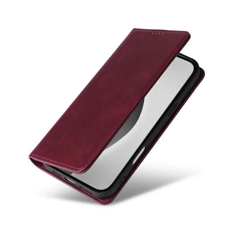 For iPhone 16 Pro Max Case PU Leather RFID Blocking Phone Cover Stand View