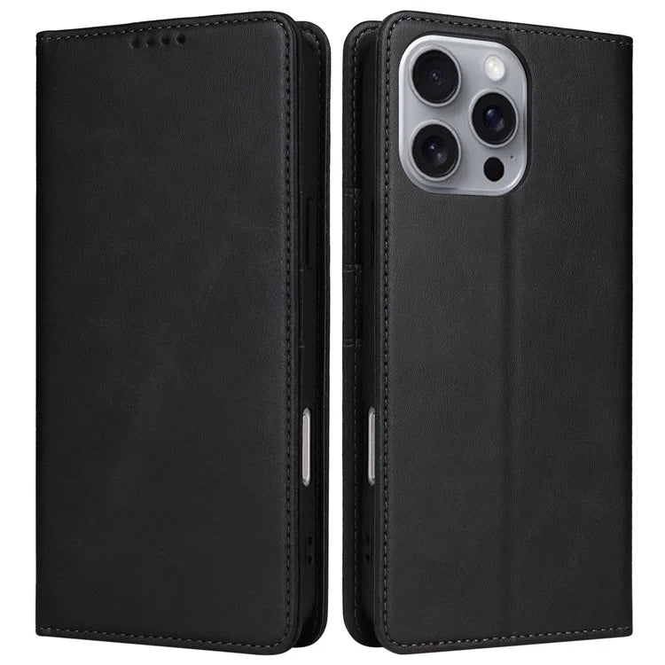 For iPhone 16 Pro Max Case PU Leather RFID Blocking Phone Cover Stand View