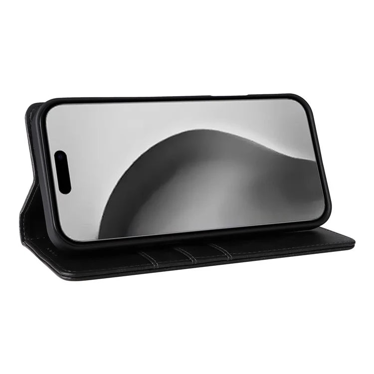 For iPhone 16 Pro Max Case PU Leather RFID Blocking Phone Cover Stand View