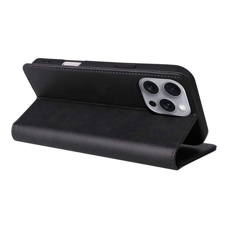 For iPhone 16 Pro Max Case PU Leather RFID Blocking Phone Cover Stand View