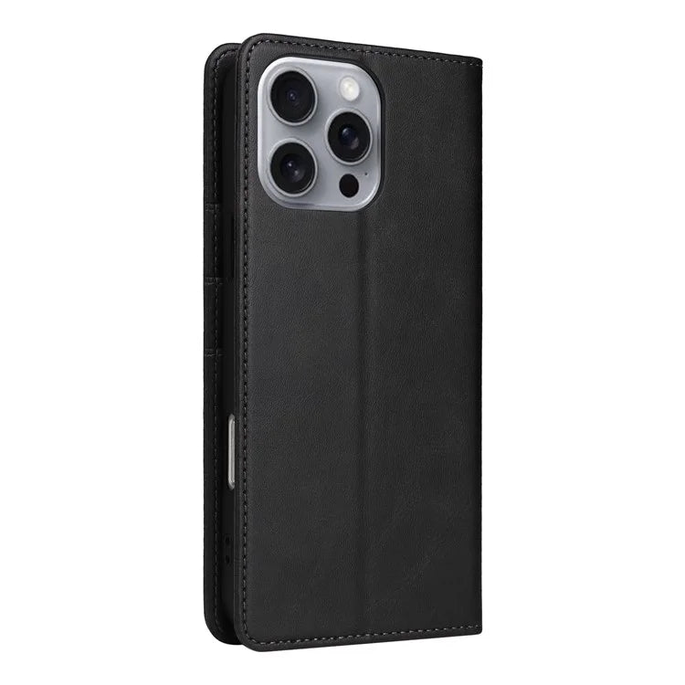 For iPhone 16 Pro Max Case PU Leather RFID Blocking Phone Cover Stand View