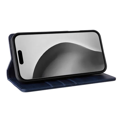 For iPhone 16 Pro Max Case PU Leather RFID Blocking Phone Cover Stand View