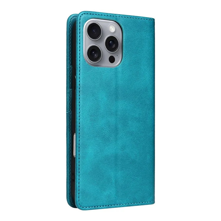 For iPhone 16 Pro Max Case PU Leather RFID Blocking Phone Cover Stand View